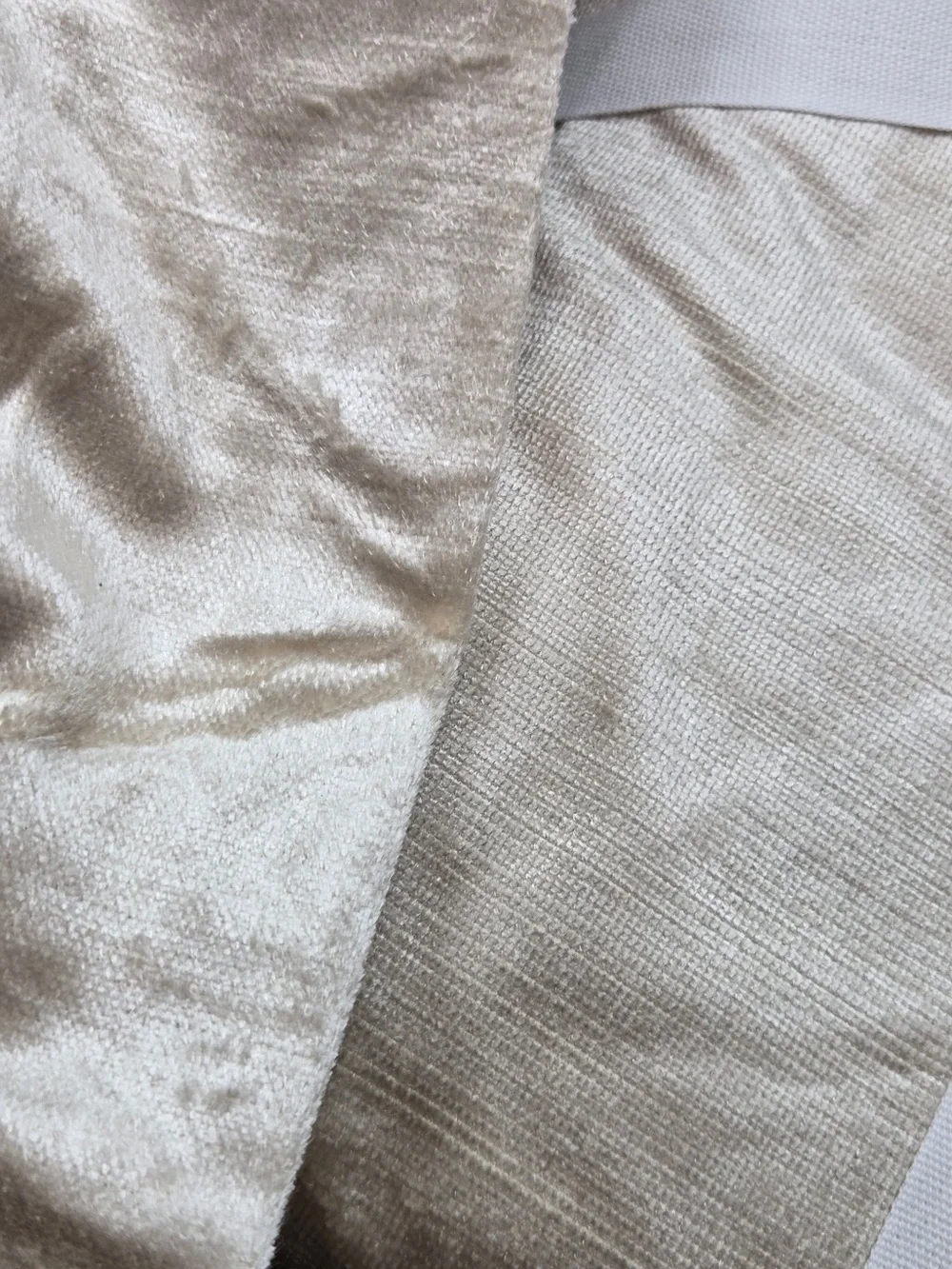 NWT QUINCE Set Of 2 48x96 Luster Velvet Curtains Champagne 8928 - Picture 11 of 12
